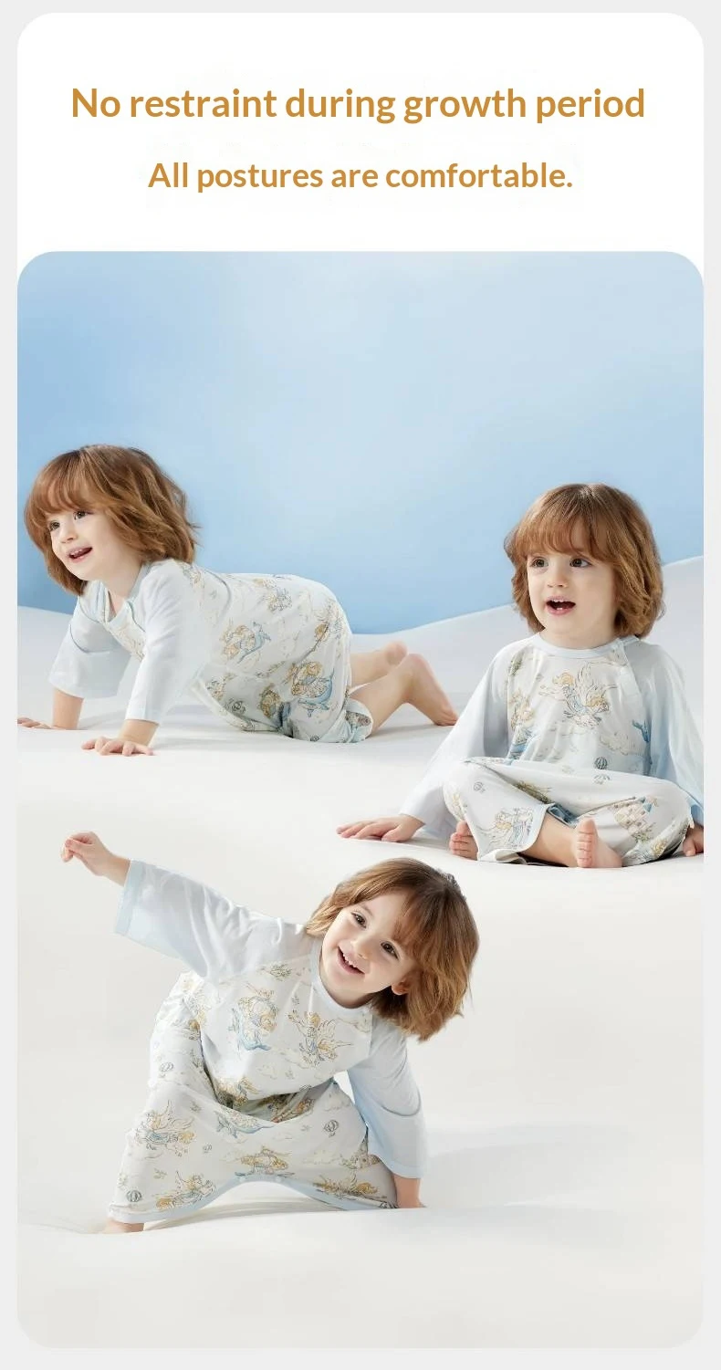 AIBEDILA Class A Modal Baby Sleep Sack Summer Thin Newborn Nightgown All Season Toddler Anti-Kick Sleeping Jumpsuit