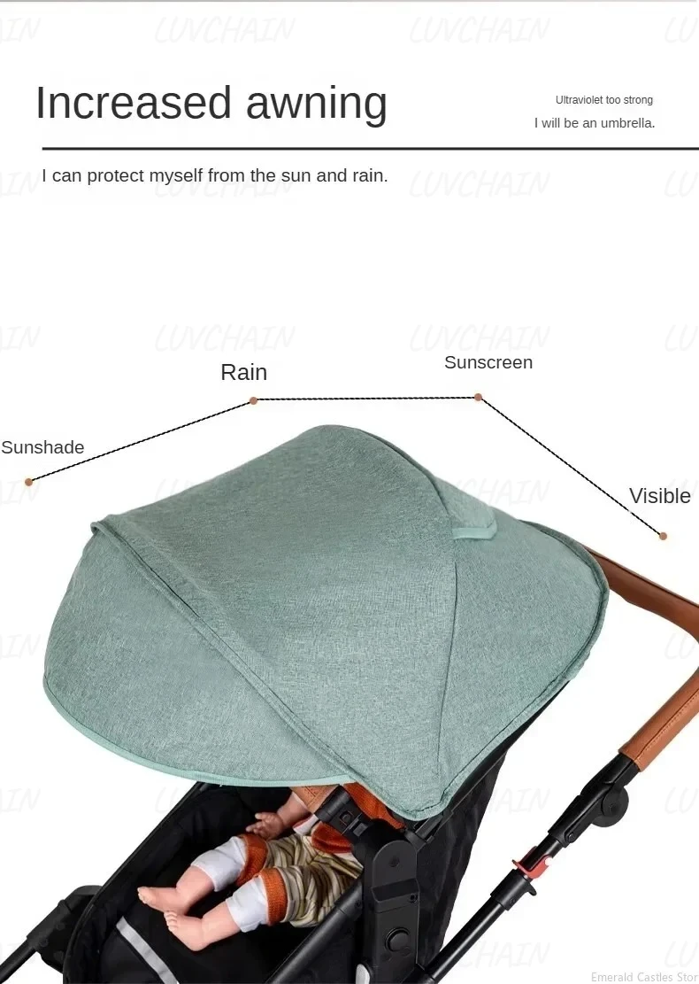 Portable Foldable Twin Stroller,double Seat Stroller with Car Seat, Luxury Baby Stroller,Comes with Accessories Such As Rain Cover and Mosquito Net