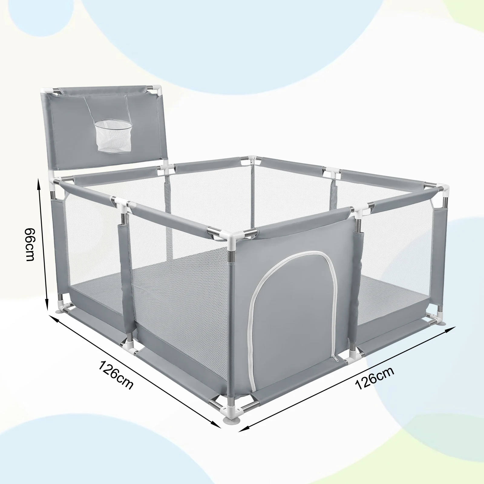 Complete baby Playpen, 50 Balls, Soft and Breathable Mesh, Complete baby Playpen with Mat, Oxford Fabric baby Playpen, Indoor and Outdoor Activity Center, 8 Suction Cups