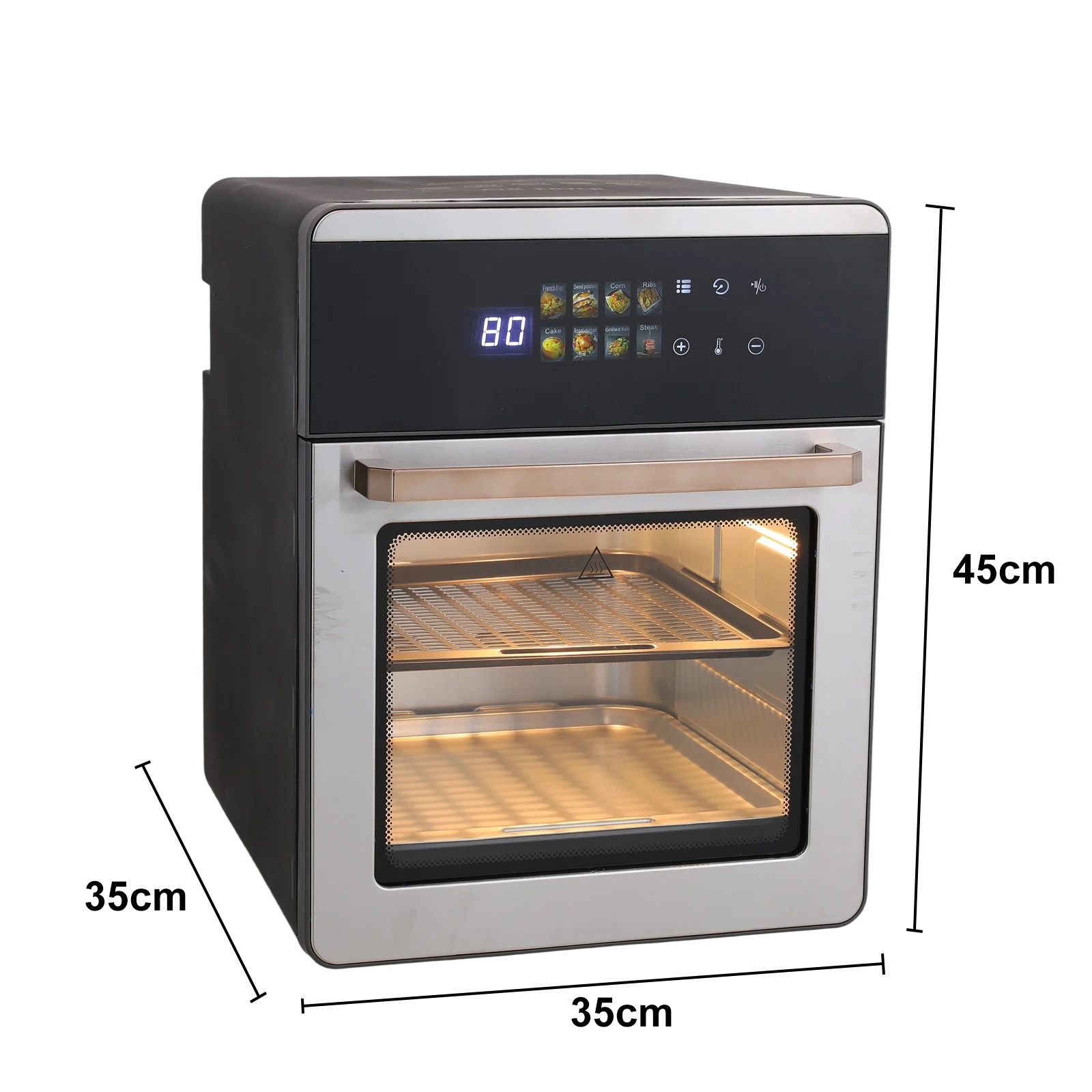 1800W 16L Air Fryer Oven 360° Halogen Oil Free Roaster Multifunctional Electric Fryer Convection Cooker for Home Kitchen Baby Food Baking Grilling Roasting Machine