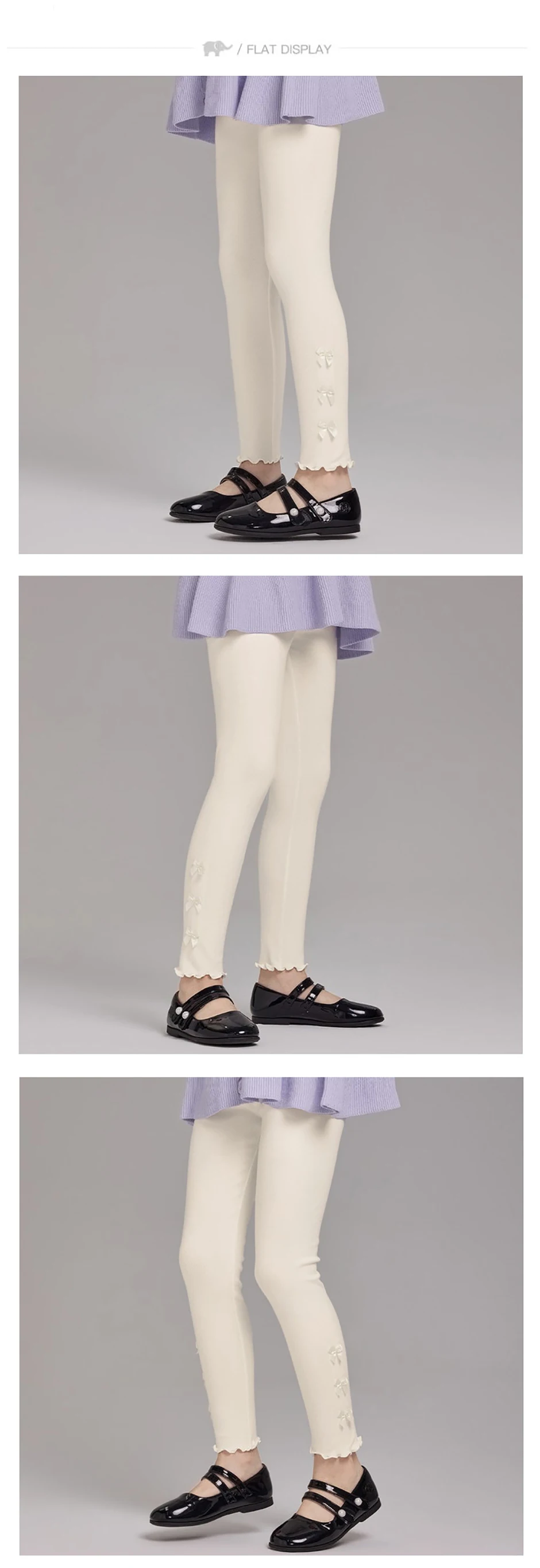 Dave Bella Children Bow Leggings Pants Spring Autumn Winter Warm Girls Elastic Trouses Kids 7-13 Years Legging DK3263600