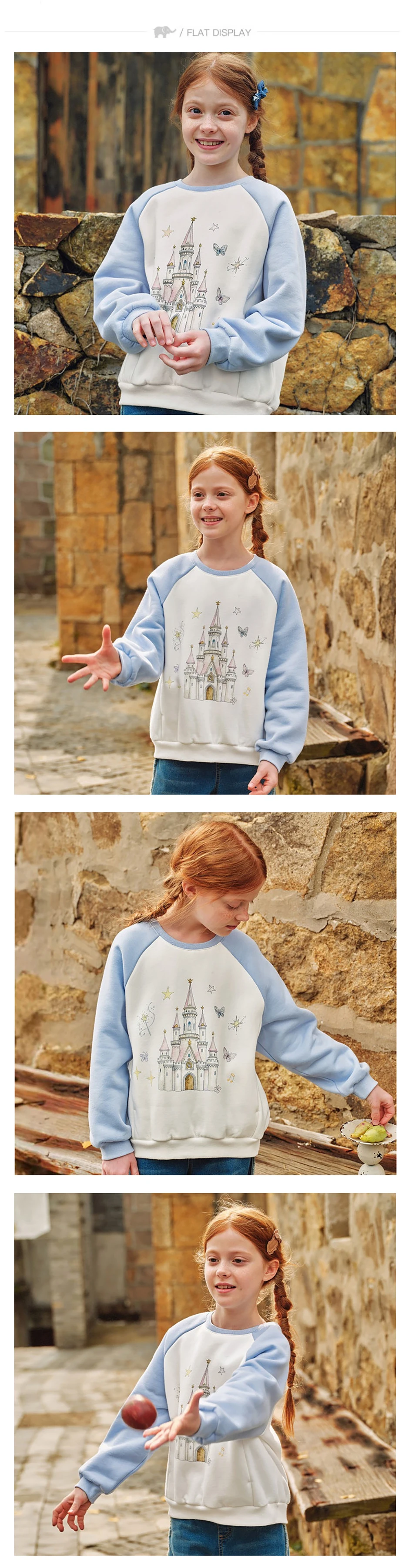 Dave Bella Girls Long Sleeve Polar Fleece Pullover 7-13 Years Children Autumn Spring Sweatshit Sweet Outdoor Hoodies DK3263336