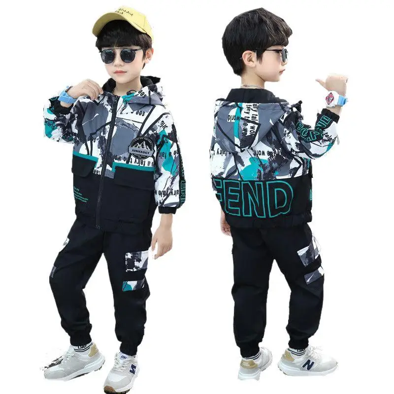 Spring Autumn Baby Boys 2Pcs Sports Tracksuit Set with Zipper Jacket And Pants Toddler Casual Costume Children's Clothing