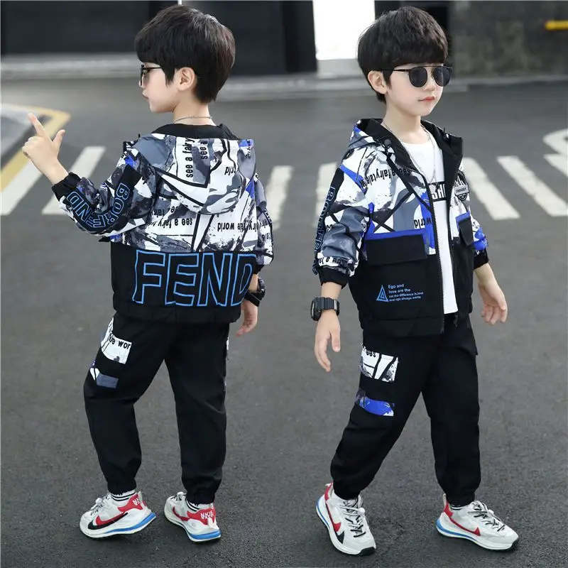Spring Autumn Baby Boys 2Pcs Sports Tracksuit Set with Zipper Jacket And Pants Toddler Casual Costume Children's Clothing