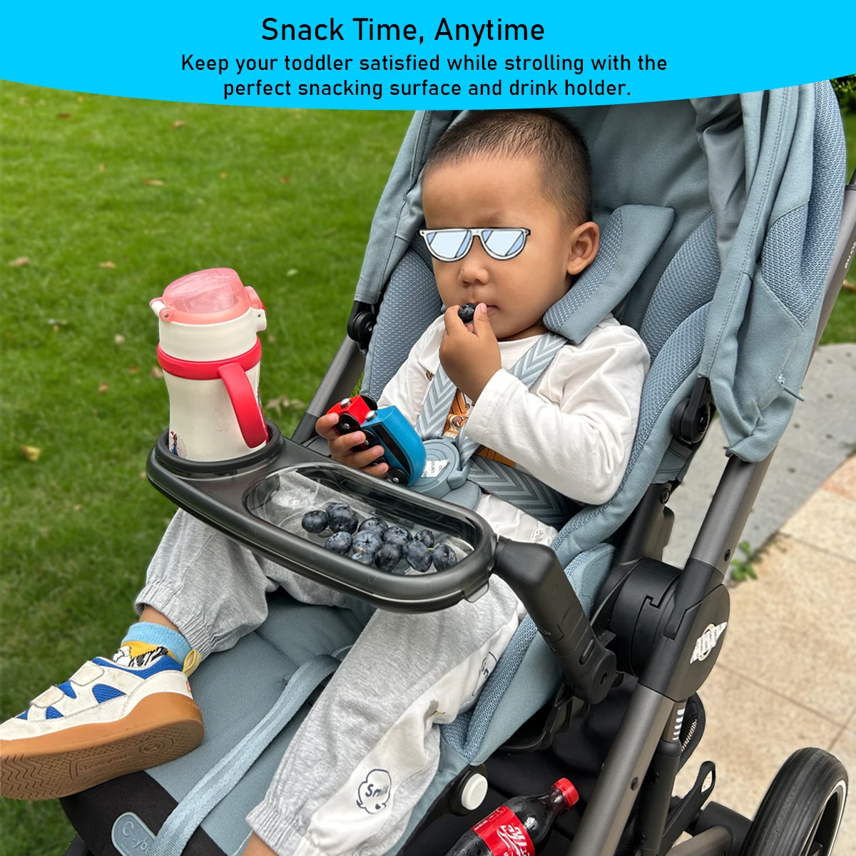 COLU KID®Stroller Snack Tray Compatible with Cybex Balios,Gazelle, Talos Series Prams, Folds with Stroller
