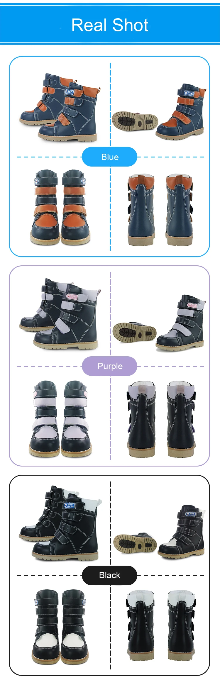 Winter Children Boots High Top Orthopedic Shoes For Kid Leather Boy Girl Toddler Mid Calf Varus Clubfoot Footwear Size22-31