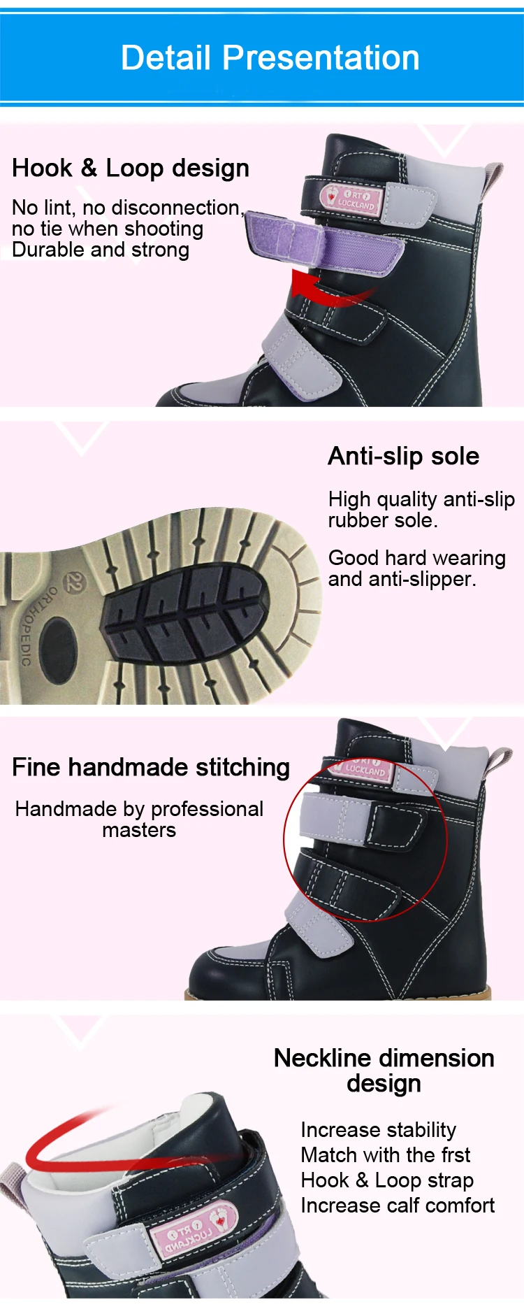 Winter Children Boots High Top Orthopedic Shoes For Kid Leather Boy Girl Toddler Mid Calf Varus Clubfoot Footwear Size22-31