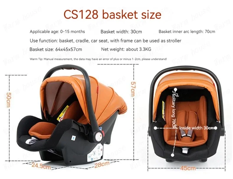 Luxury High-end Baby Stroller 3in1, Belecoo X6 High Landscape Baby Cart with Car Basket,can Sit, Lie Down and Fold Two-way Cart