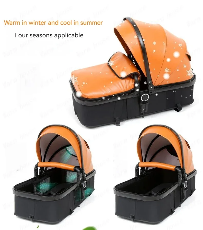 Luxury High-end Baby Stroller 3in1, Belecoo X6 High Landscape Baby Cart with Car Basket,can Sit, Lie Down and Fold Two-way Cart