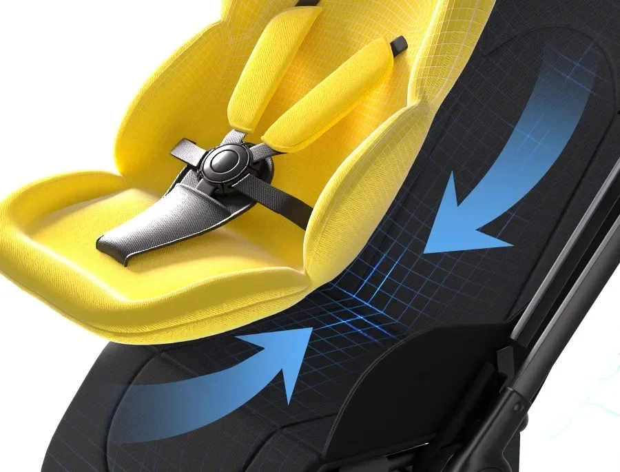 Luxury Baby Stroller Portable Baby Stroller with Two-way Push Rod Foldable High-view Baby Stroller Multi-function Infant Trolley