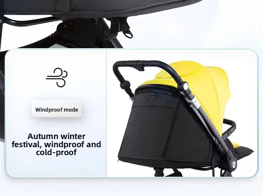 Luxury Baby Stroller Portable Baby Stroller with Two-way Push Rod Foldable High-view Baby Stroller Multi-function Infant Trolley