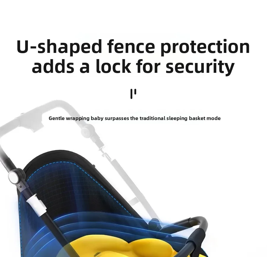 Luxury Baby Stroller Portable Baby Stroller with Two-way Push Rod Foldable High-view Baby Stroller Multi-function Infant Trolley