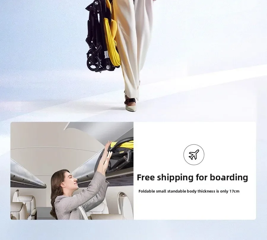 Luxury Baby Stroller Portable Baby Stroller with Two-way Push Rod Foldable High-view Baby Stroller Multi-function Infant Trolley