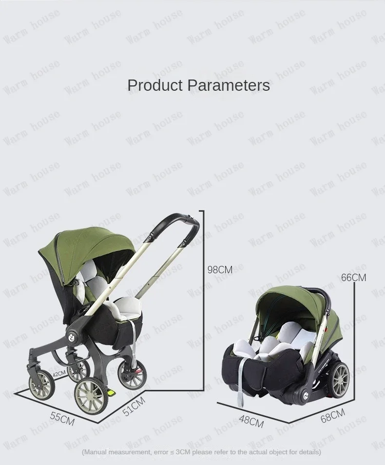 NEW 4 In1 Baby Stroller Multifunctional Newborn Baby Carriage Foldable Basket Type Seat Lightweight Travel Pram Car Seat
