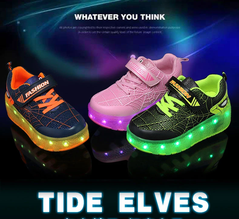 Boys Girls Roller Shoes LED Light Up USB Charging Children Roller Skate Casual Skateboarding Shoes Sports Shoes Kids Sneakers