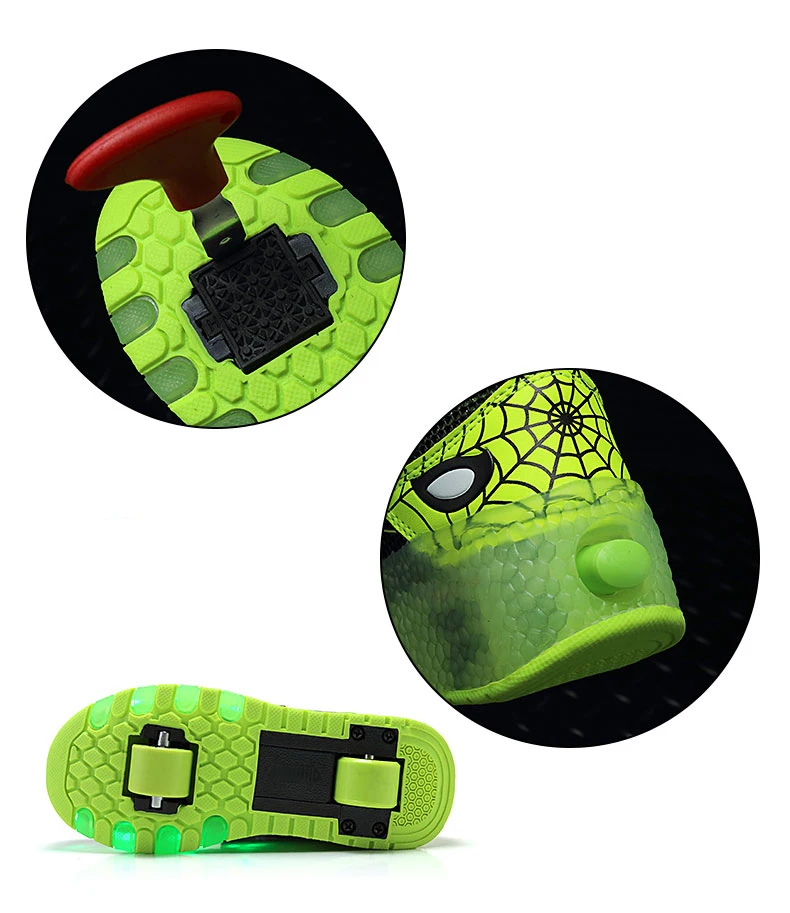 Boys Girls Roller Shoes LED Light Up USB Charging Children Roller Skate Casual Skateboarding Shoes Sports Shoes Kids Sneakers