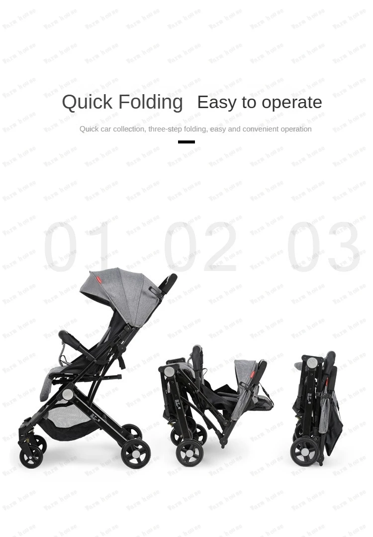 Lightweight Travel Pram four-wheel stroller Portable newborn baby foldable shock-absorbing umbrella stroller Baby Carriage