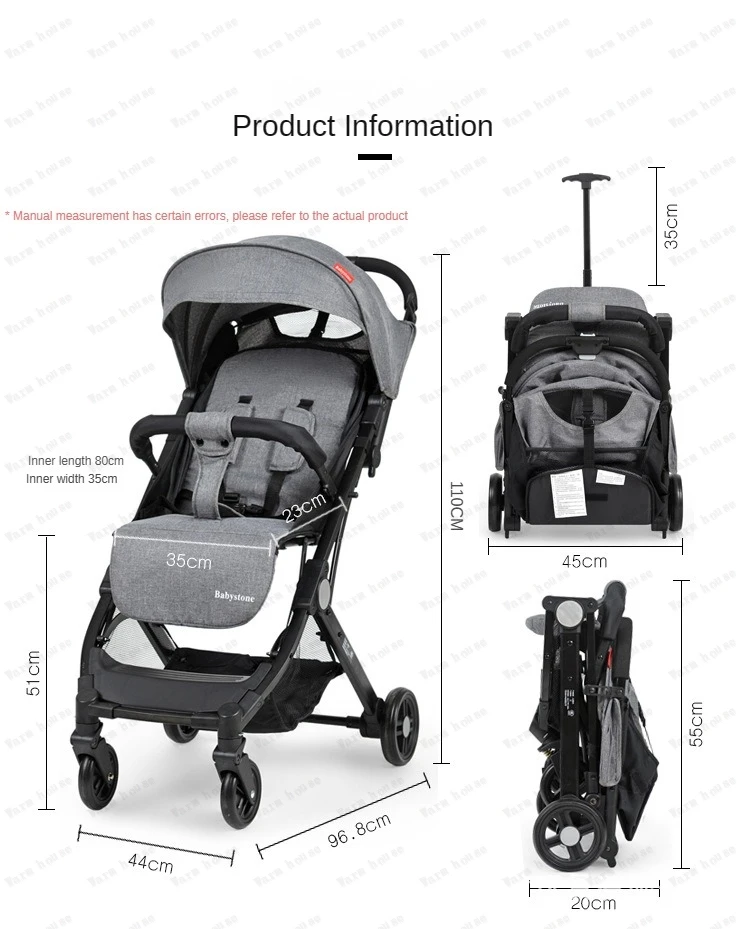 Lightweight Travel Pram four-wheel stroller Portable newborn baby foldable shock-absorbing umbrella stroller Baby Carriage