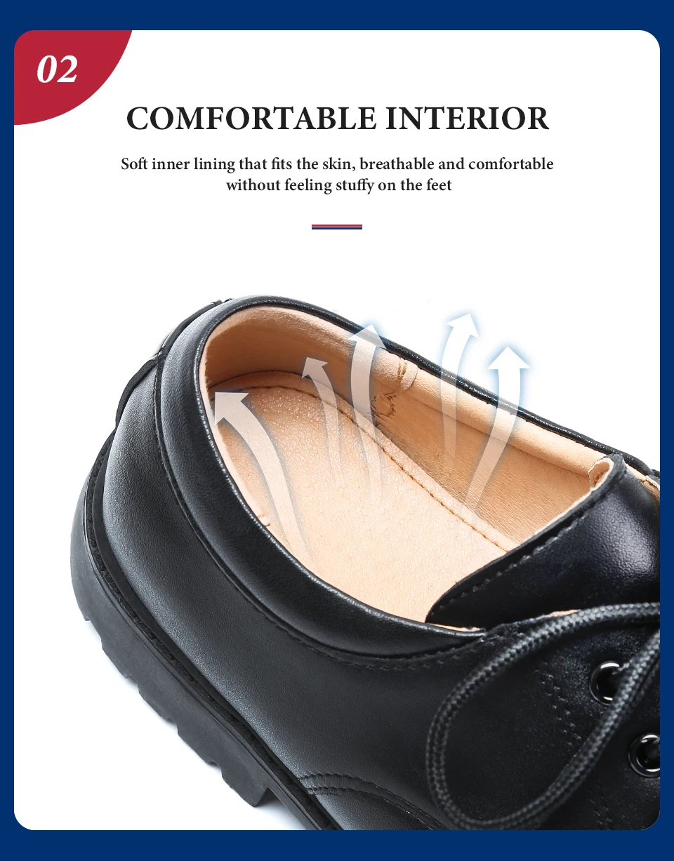 Soft Bottom School Shoes for Boys Middle School Student British Black. Performance Shoes Comfortable Barefoot Kids Boy Mother