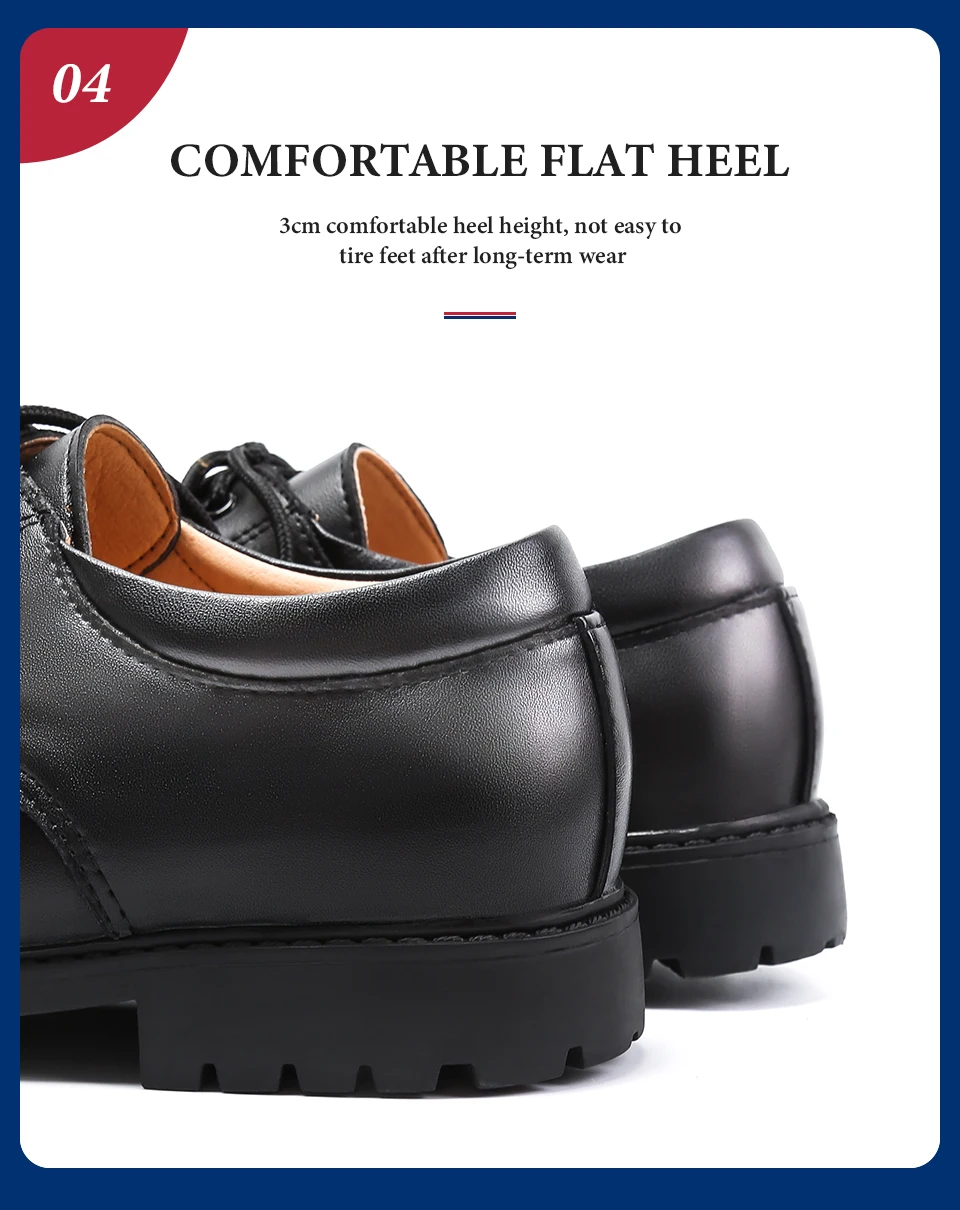 Soft Bottom School Shoes for Boys Middle School Student British Black. Performance Shoes Comfortable Barefoot Kids Boy Mother