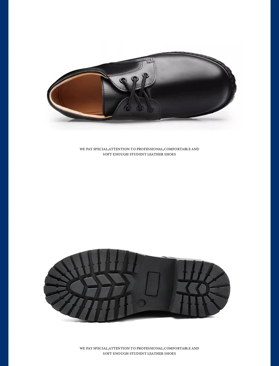 Soft Bottom School Shoes for Boys Middle School Student British Black. Performance Shoes Comfortable Barefoot Kids Boy Mother