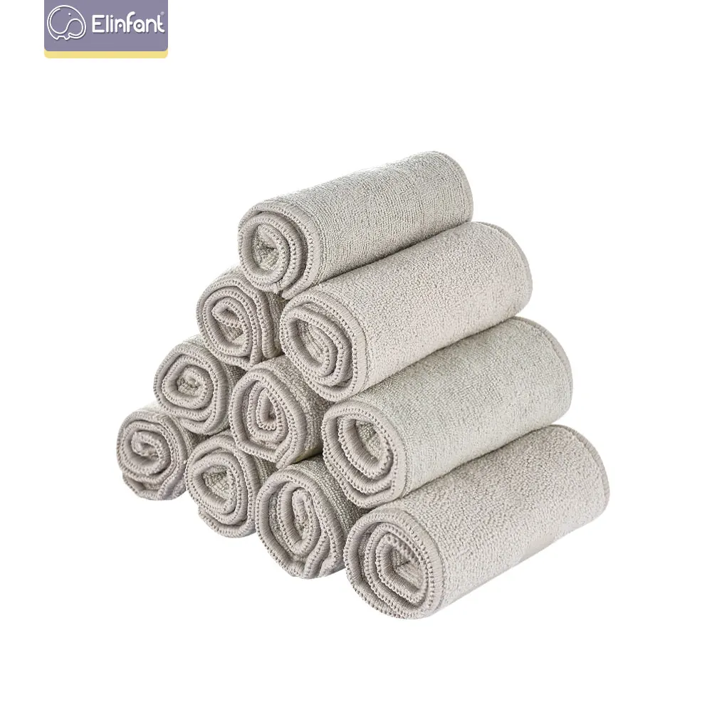 Elinfant ECO-friendly Diaper Set Baby 8 Pcs Pocket Diapers One Size Gray Mesh Cloth Adjustable Cloth Nappy For Baby Girls&Boys