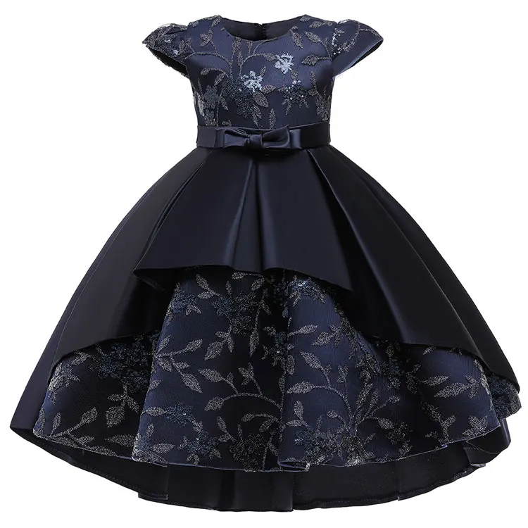 Fashion Bow Flower Girl Dresses for Weddings Lace Mesh Sleeveless Girls Party Dress Summer Children Girls Dress 4-12 Years