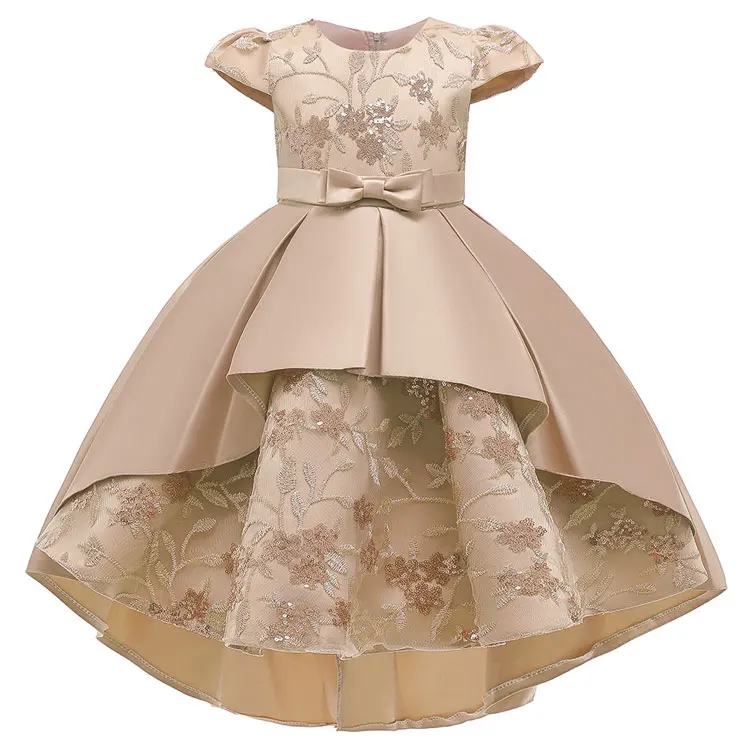 Fashion Bow Flower Girl Dresses for Weddings Lace Mesh Sleeveless Girls Party Dress Summer Children Girls Dress 4-12 Years