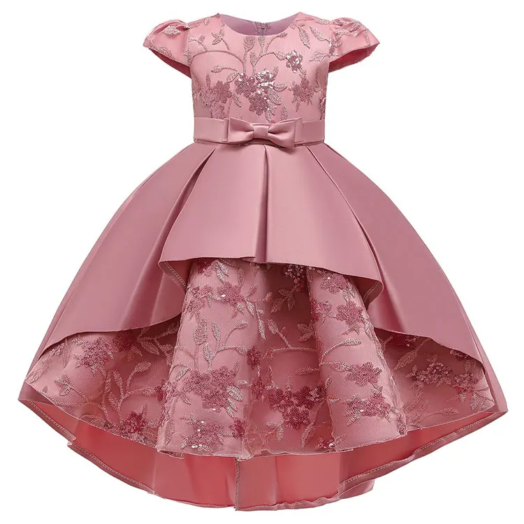 Fashion Bow Flower Girl Dresses for Weddings Lace Mesh Sleeveless Girls Party Dress Summer Children Girls Dress 4-12 Years