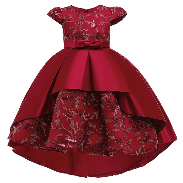 Fashion Bow Flower Girl Dresses for Weddings Lace Mesh Sleeveless Girls Party Dress Summer Children Girls Dress 4-12 Years