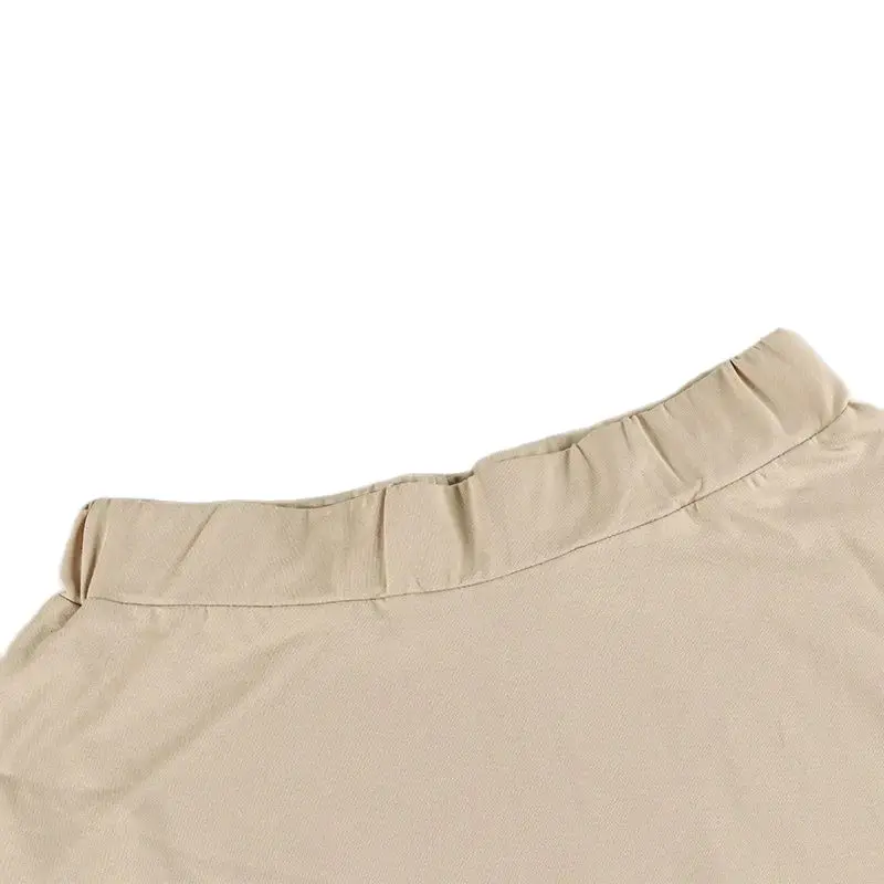 Women's Set Top Tee and Skirt Long Sleeves Square Neck with String for Lady Clothes Cotton French Terry Material Size XS-XXXL