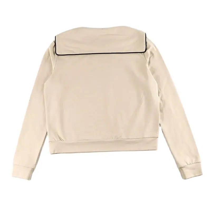 Women's Set Top Tee and Skirt Long Sleeves Square Neck with String for Lady Clothes Cotton French Terry Material Size XS-XXXL