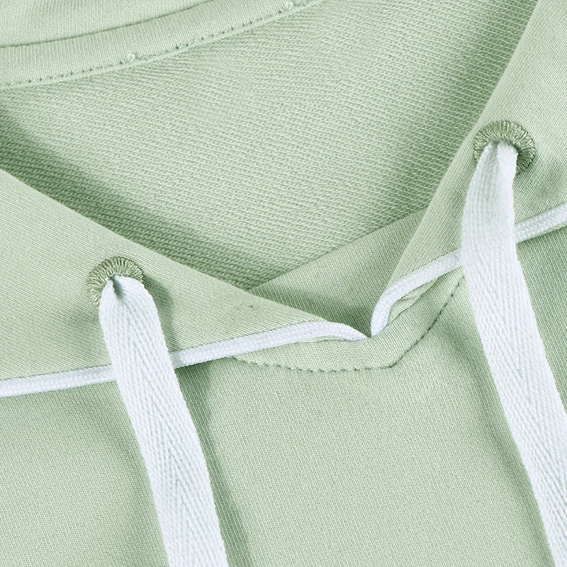Women's Set Top Tee and Skirt Long Sleeves Square Neck with String for Lady Clothes Cotton French Terry Material Size XS-XXXL