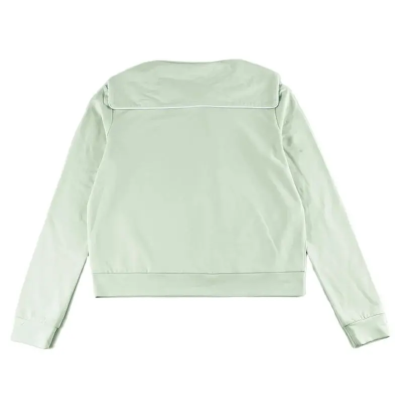 Women's Set Top Tee and Skirt Long Sleeves Square Neck with String for Lady Clothes Cotton French Terry Material Size XS-XXXL