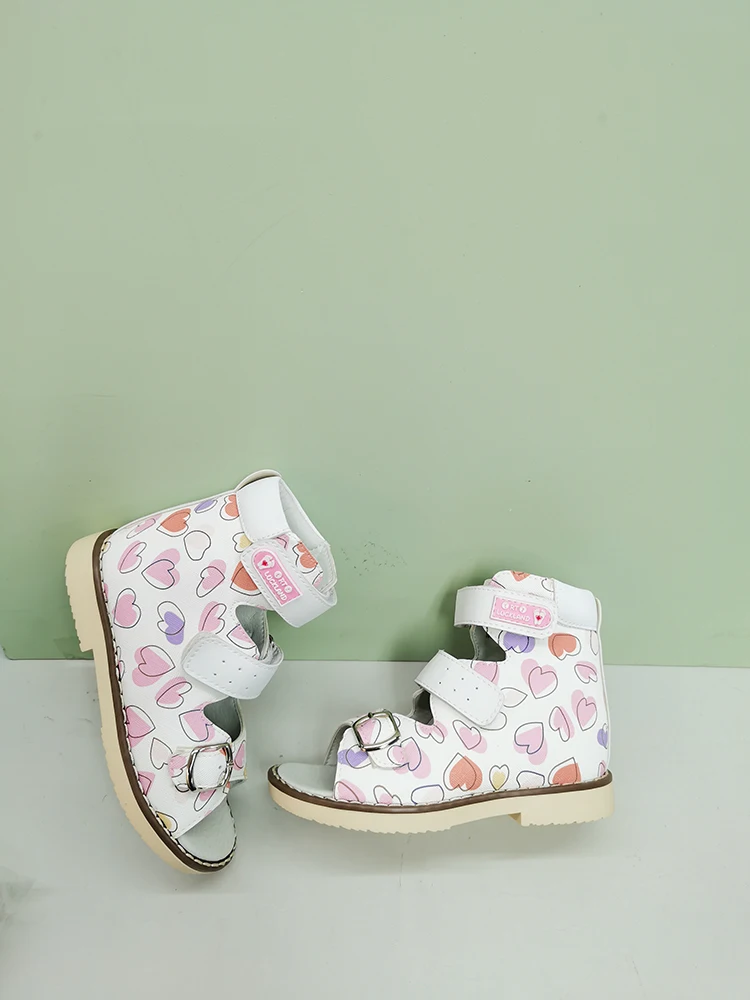 Ortoluckland Children Girls Sandals Toddler Leather Orthopedic Shoes Kids White Fancy Nice Buckle Strap Flats 2To 8Years Age Old