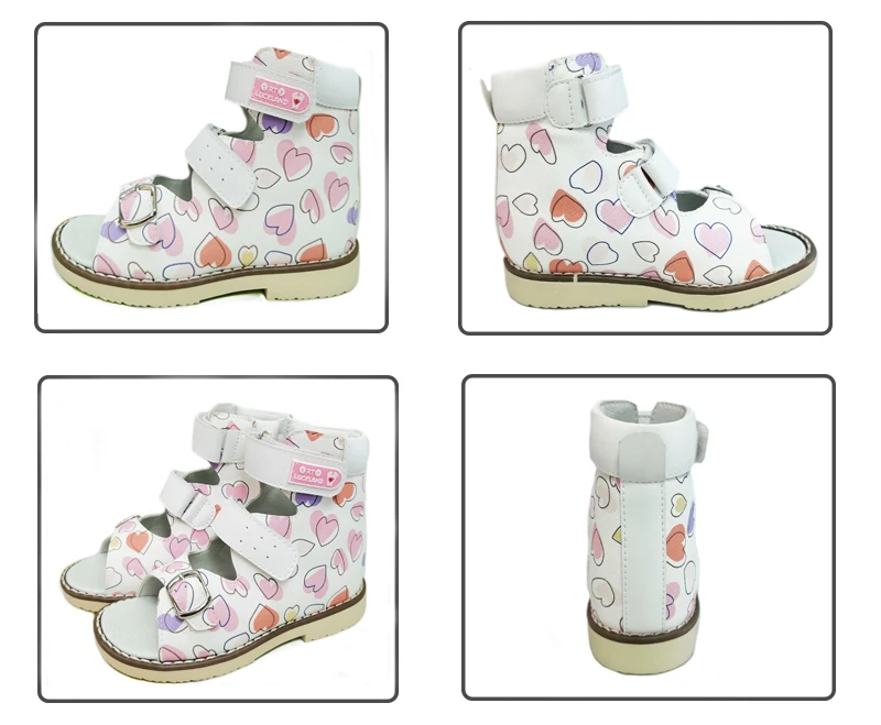 Ortoluckland Children Girls Sandals Toddler Leather Orthopedic Shoes Kids White Fancy Nice Buckle Strap Flats 2To 8Years Age Old