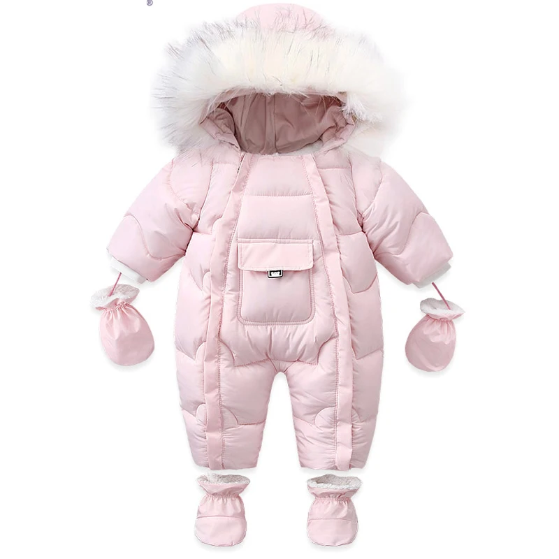 Ircomll Hight Quality Baby Clothes Overalls for Children Winter Hooded with Fur Warm Infant Romper Jumpsuit Kids Clothing Toddle
