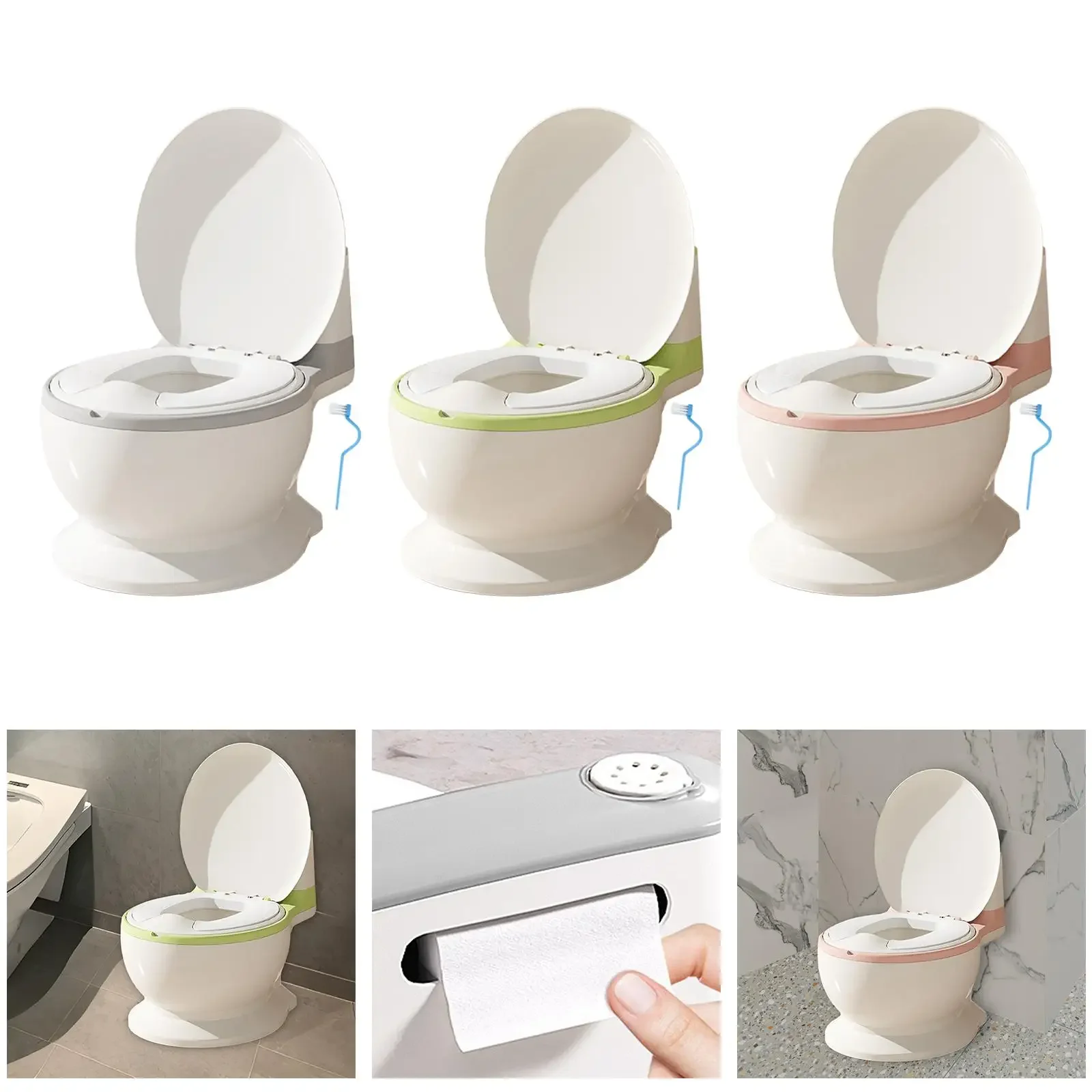 Removable Baby Potty Toilet Training Seat Non-Slip Comfortable Toilet Soft Seat Chair Realistic for Baby Aged3+ Training Toilet