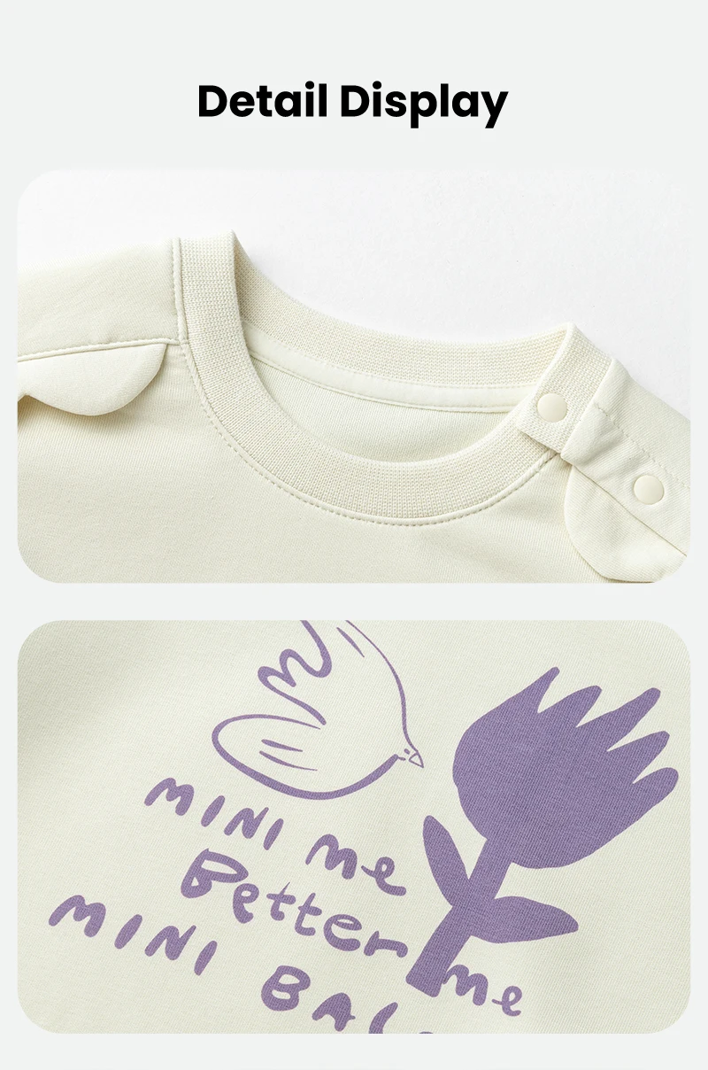 Mini Bala Girls' Ruffled Sweatshirt New Spring Version Skin-friendly, Soft, Elastic, Cute and Versatile Top