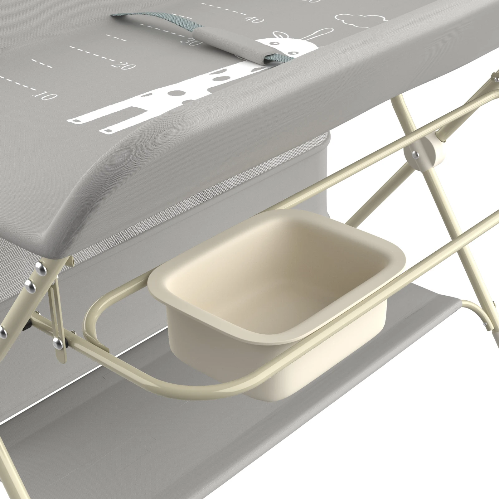 4 in 1 Folding Changing Table, Mobile Changing Unit, Height-adjustable Changing Station With Toy Arch & Storage Basket