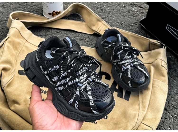Kids Chunky Sneakers for Boys Girls 2025 New Autumn Toddler Sports Sneakers Soft Sole Breathable Chic School Basketball Shoes
