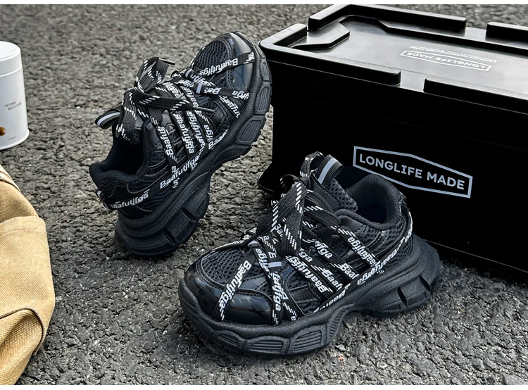 Kids Chunky Sneakers for Boys Girls 2025 New Autumn Toddler Sports Sneakers Soft Sole Breathable Chic School Basketball Shoes