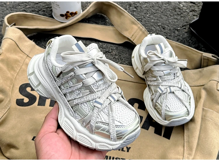 Kids Chunky Sneakers for Boys Girls 2025 New Autumn Toddler Sports Sneakers Soft Sole Breathable Chic School Basketball Shoes