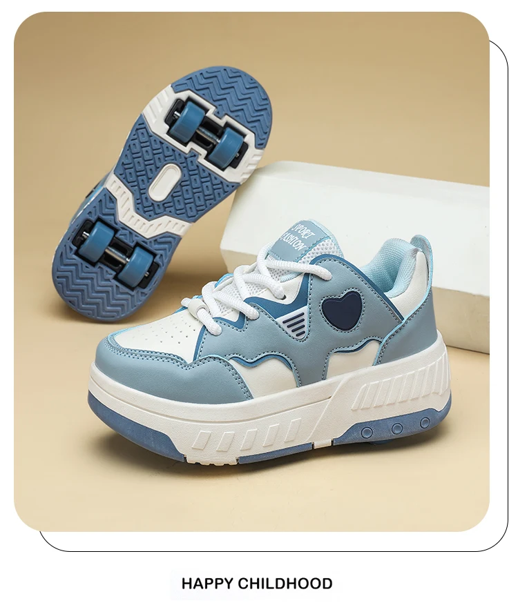 4 Wheel Roller Skate Shoes With Detachable Wheels Children's Sneakers Outdoor Sport Casual Shoes Girls Boys Gifts For Kids