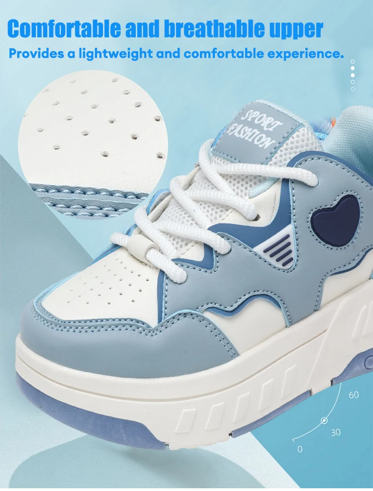 4 Wheel Roller Skate Shoes With Detachable Wheels Children's Sneakers Outdoor Sport Casual Shoes Girls Boys Gifts For Kids