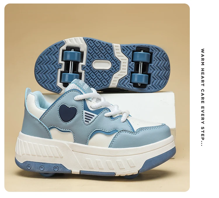 4 Wheel Roller Skate Shoes With Detachable Wheels Children's Sneakers Outdoor Sport Casual Shoes Girls Boys Gifts For Kids
