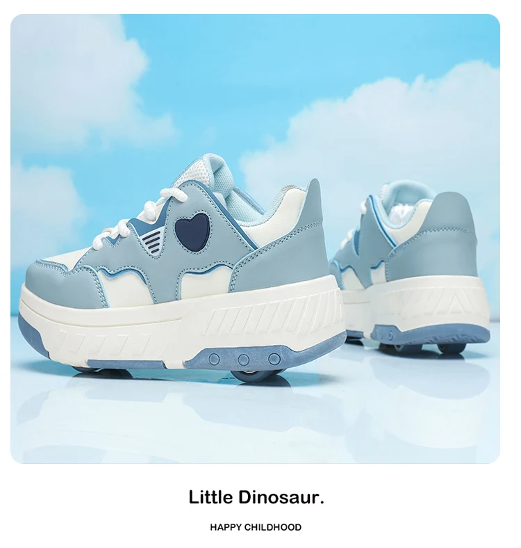 4 Wheel Roller Skate Shoes With Detachable Wheels Children's Sneakers Outdoor Sport Casual Shoes Girls Boys Gifts For Kids