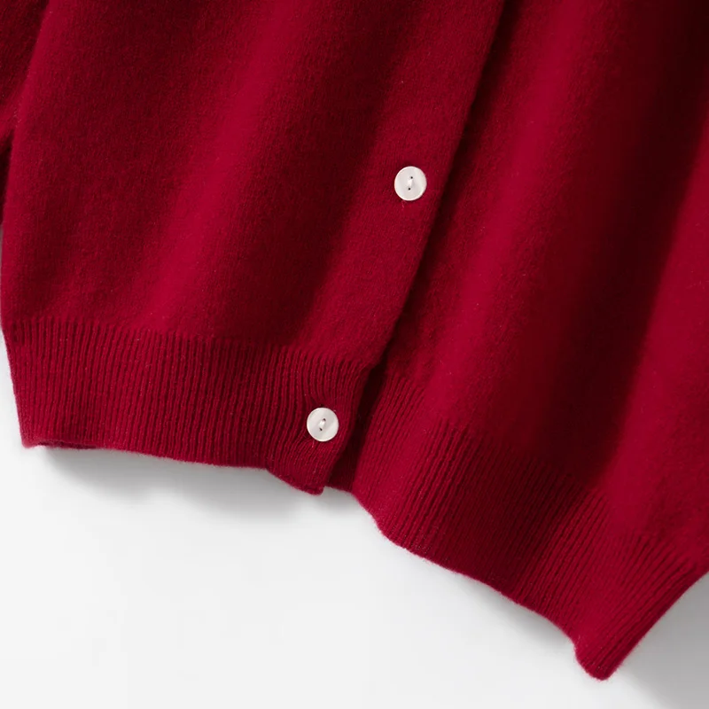 Children's Wool Sweater O-neck Cardigan Autumn Winter Boys Girls Basic Simple 100% Merino Wool Knitwear Kids Casual Clothing Top