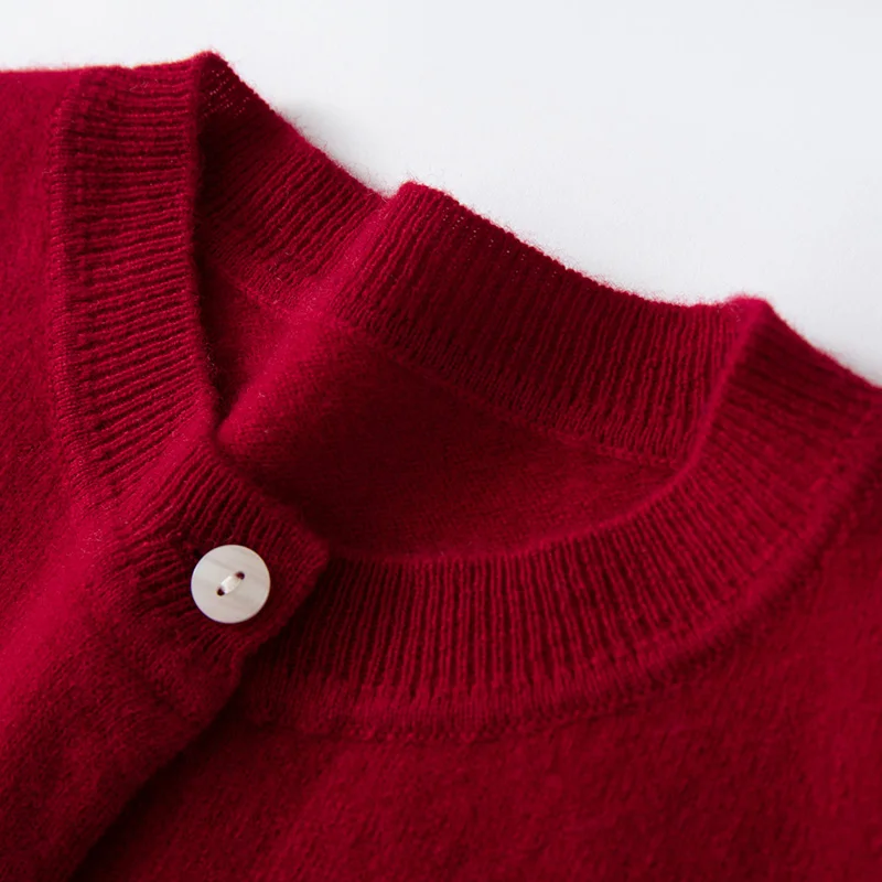 Children's Wool Sweater O-neck Cardigan Autumn Winter Boys Girls Basic Simple 100% Merino Wool Knitwear Kids Casual Clothing Top