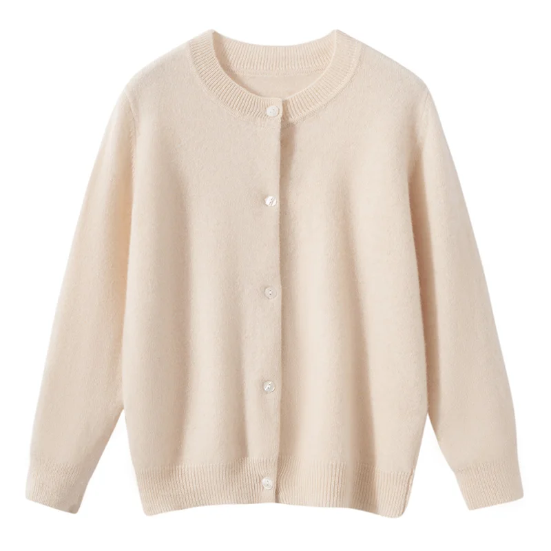 Children's Wool Sweater O-neck Cardigan Autumn Winter Boys Girls Basic Simple 100% Merino Wool Knitwear Kids Casual Clothing Top